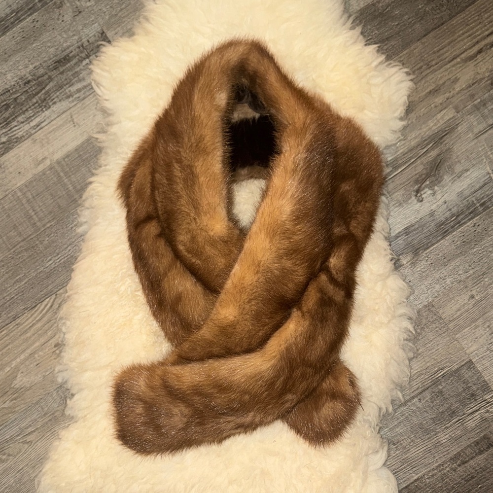 Authentic Brown Fur Scarf